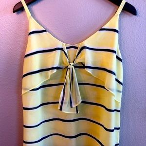 Yellow and navy spaghetti strap